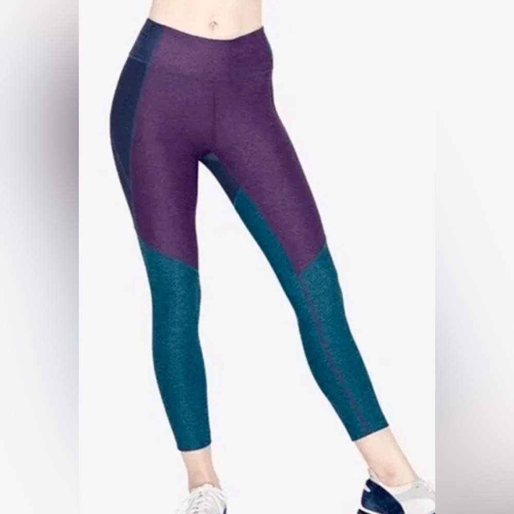 Outdoor Voices Warm Up Ankle Leggings Sz Med Colorblock Run Yoga